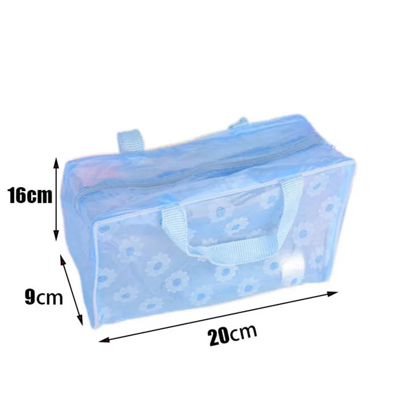 5Pcs Transparent Toiletry Packaging Travel Cosmetic Bag Waterproof Travel Bagtoiletry Bag Portable Travel Business Beachbag