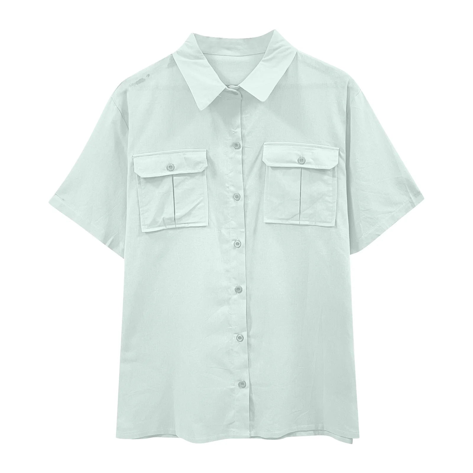 Mens Short Sleeve Classic Shirts Fishing Casual Regular-Fit Button-Up Collared Plaid Double Pocket Dress Shirt Top Tees Blouses Men Short Sleeve Shirts Button up Clearance Beach Wedding Shirt M-5XL