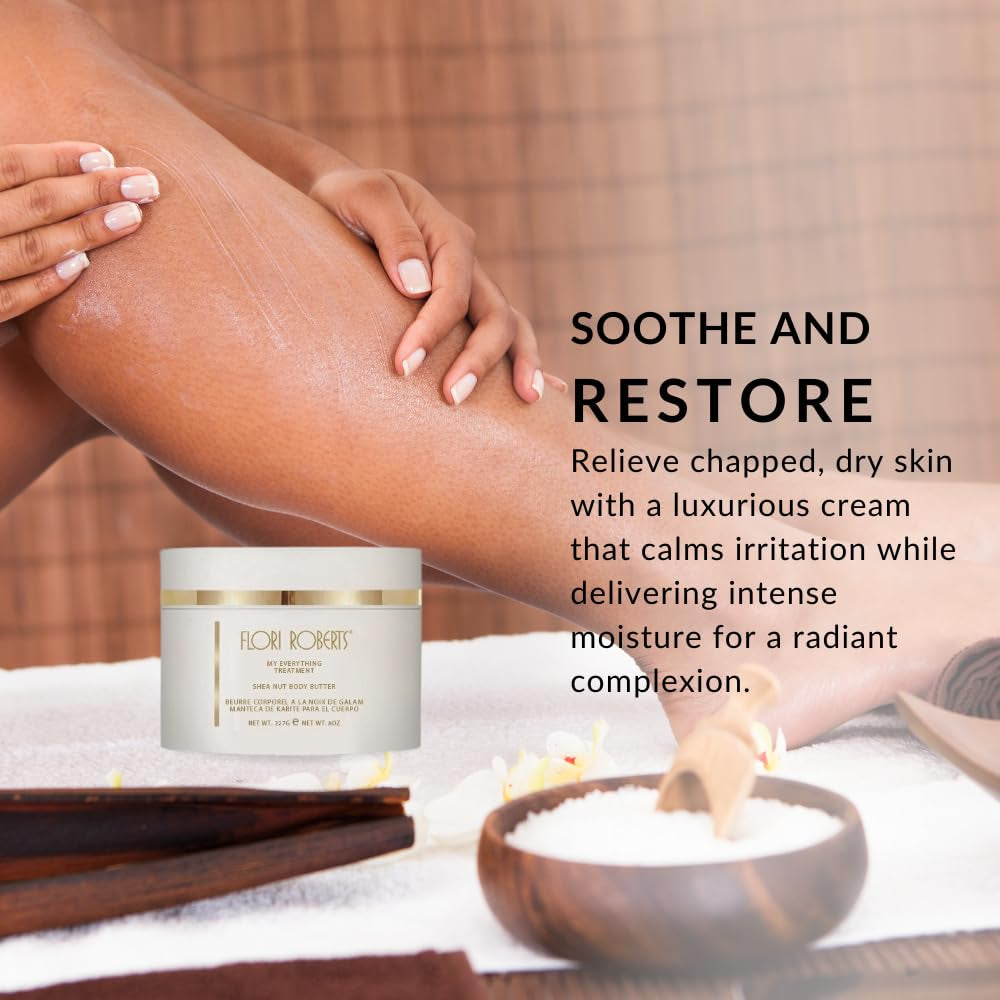 Shea Nut Body Butter, Premium Moisturizer for Rough Dry Skin, Nourishing Body Cream for Women of Color or Darker Skin Tones, 8 Oz