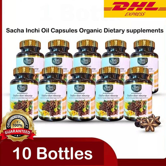 10X Raithai Sacha Inchi Oil Capsules Organic Dietary Supplements Antioxidant