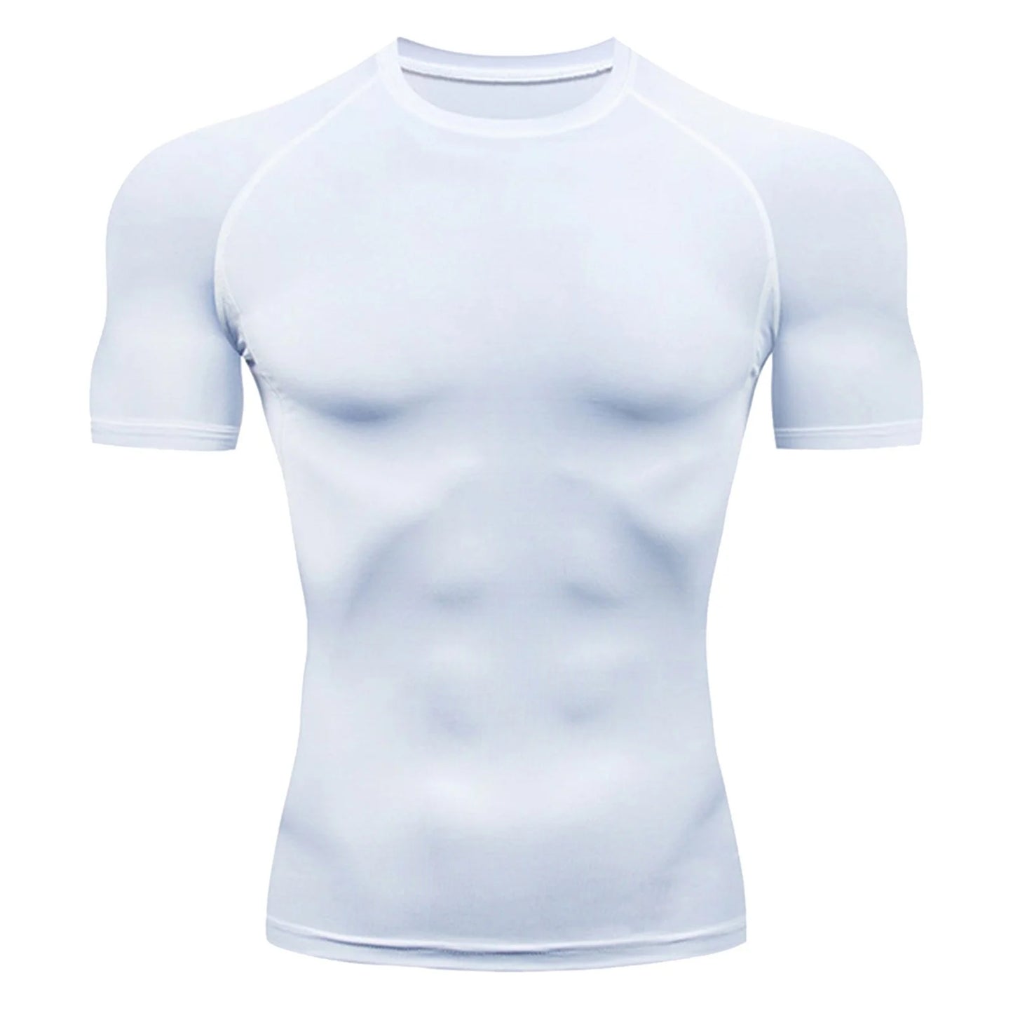 Athletic Workout Shirts for Men, Mens Summer Leisure Sports T Shirt Fashion Lapel 3D Gradient Short Sleeved round Neck T Shirt Men Compression Shirt Men, Mens Shirts White L