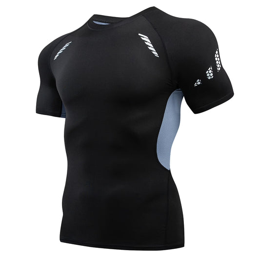 Athletic Workout Shirts for Men, Mens Summer Leisure Sports T Shirt Fashion Lapel 3D Gradient Short Sleeved round Neck T Shirt Men Compression Shirt Men, Mens Shirts Grey XXL