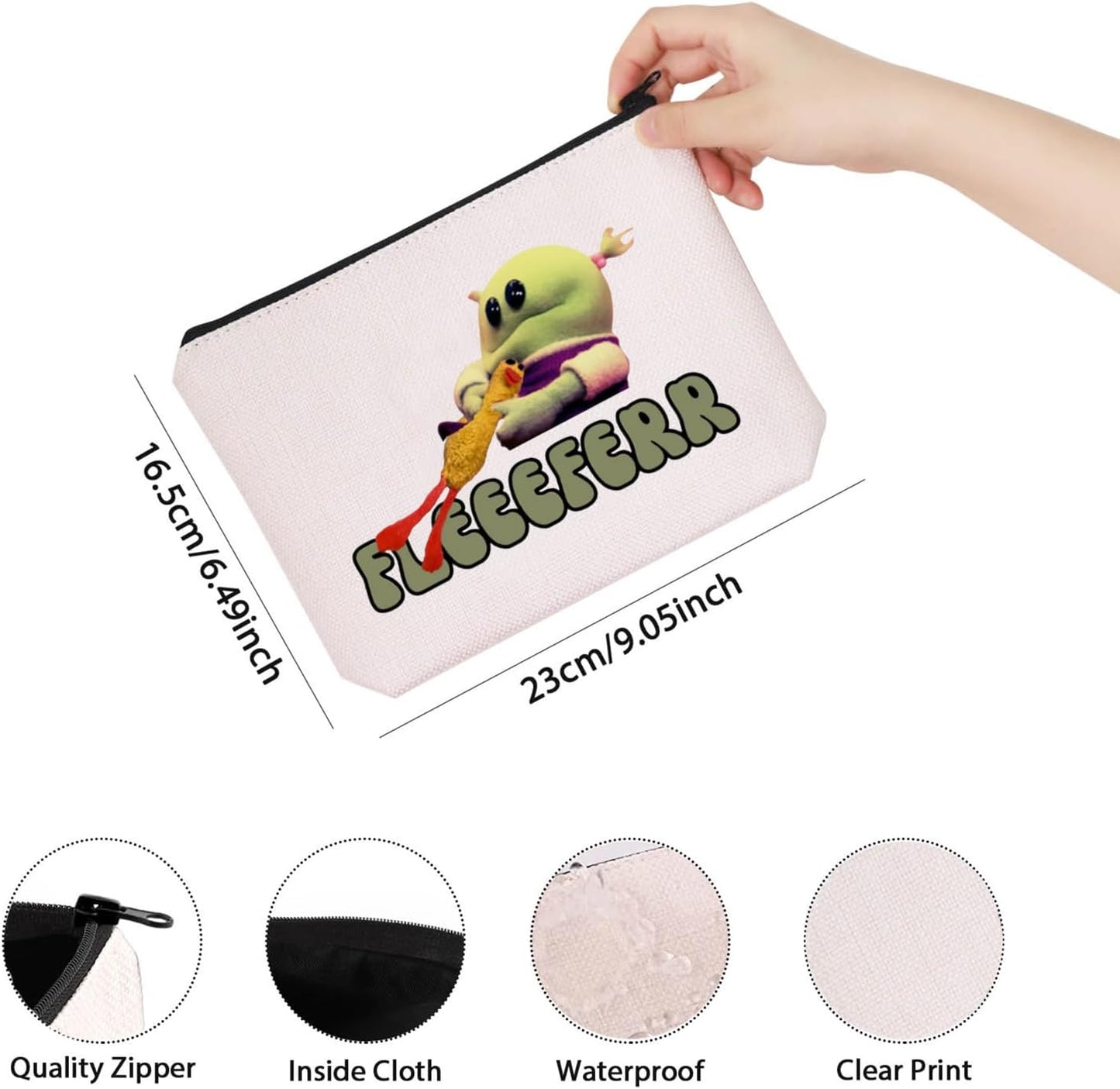 Funny Meme Fleeeferr Makeup Bag - Wonderful Gift for Mom, Sister, Cartoon Princes (Fleeeferr Bag)