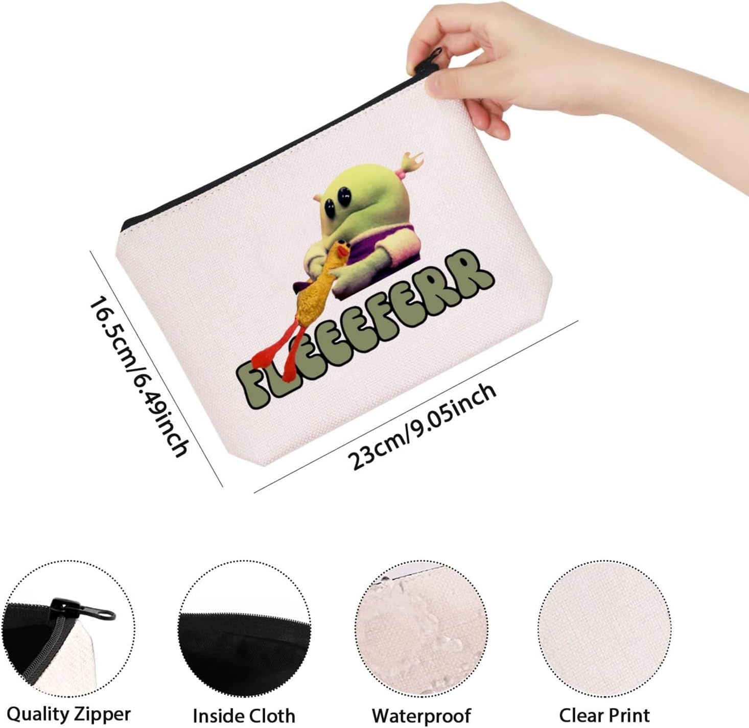 Funny Meme Fleeeferr Makeup Bag - Wonderful Gift for Mom, Sister, Cartoon Princes (Fleeeferr Bag)