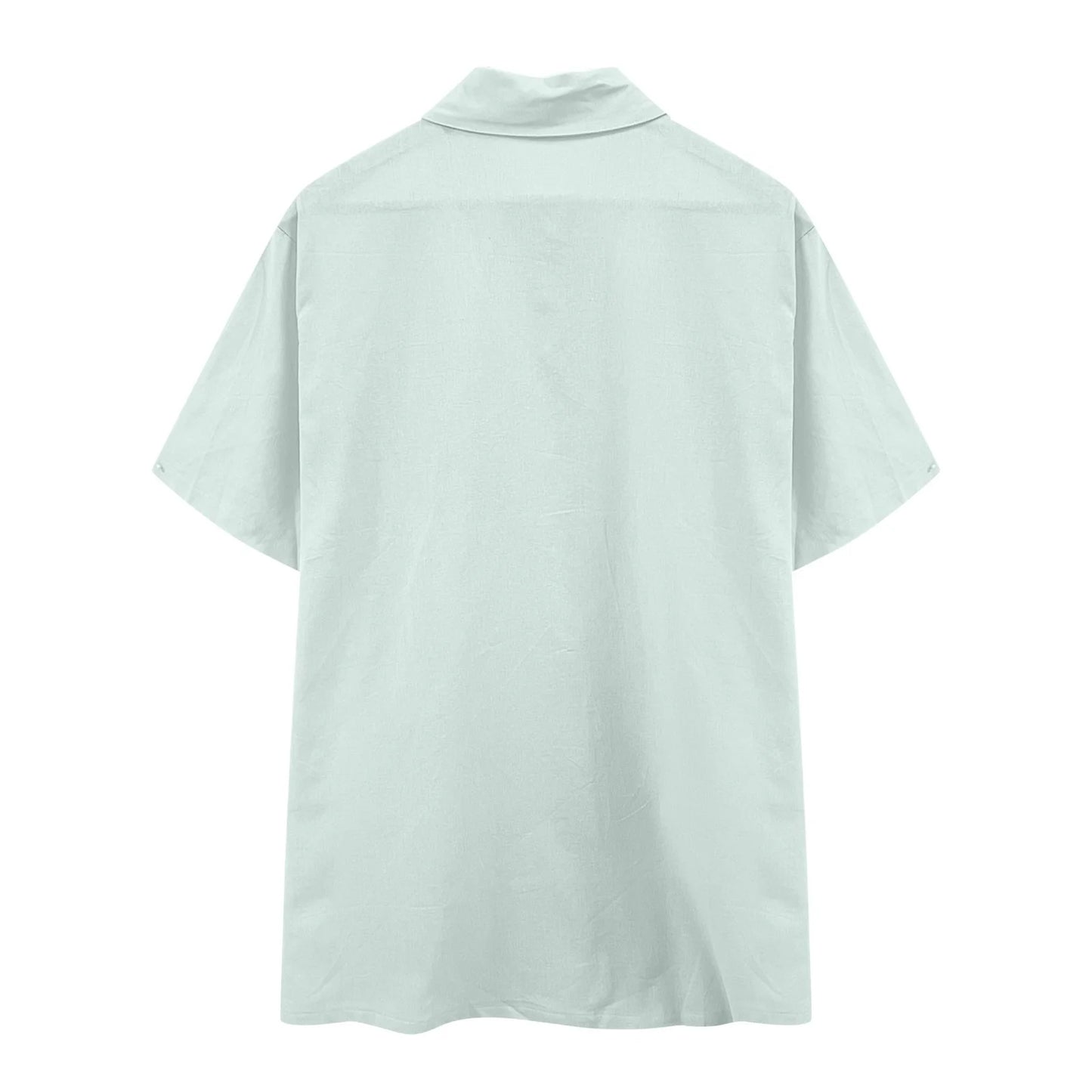 Mens Short Sleeve Classic Shirts Fishing Casual Regular-Fit Button-Up Collared Plaid Double Pocket Dress Shirt Top Tees Blouses Men Short Sleeve Shirts Button up Clearance Beach Wedding Shirt M-5XL