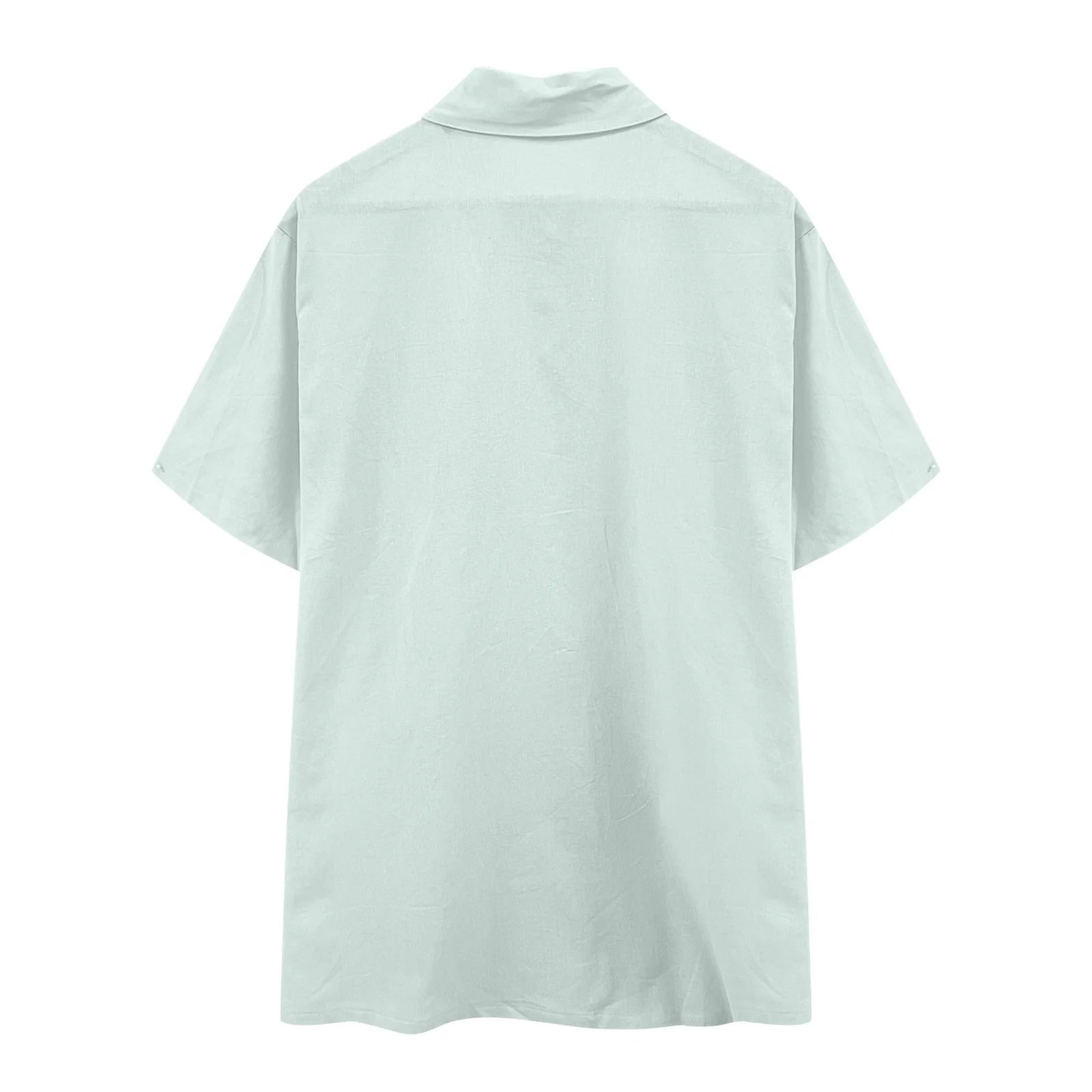 Mens Short Sleeve Classic Shirts Fishing Casual Regular-Fit Button-Up Collared Plaid Double Pocket Dress Shirt Top Tees Blouses Men Short Sleeve Shirts Button up Clearance Beach Wedding Shirt M-5XL