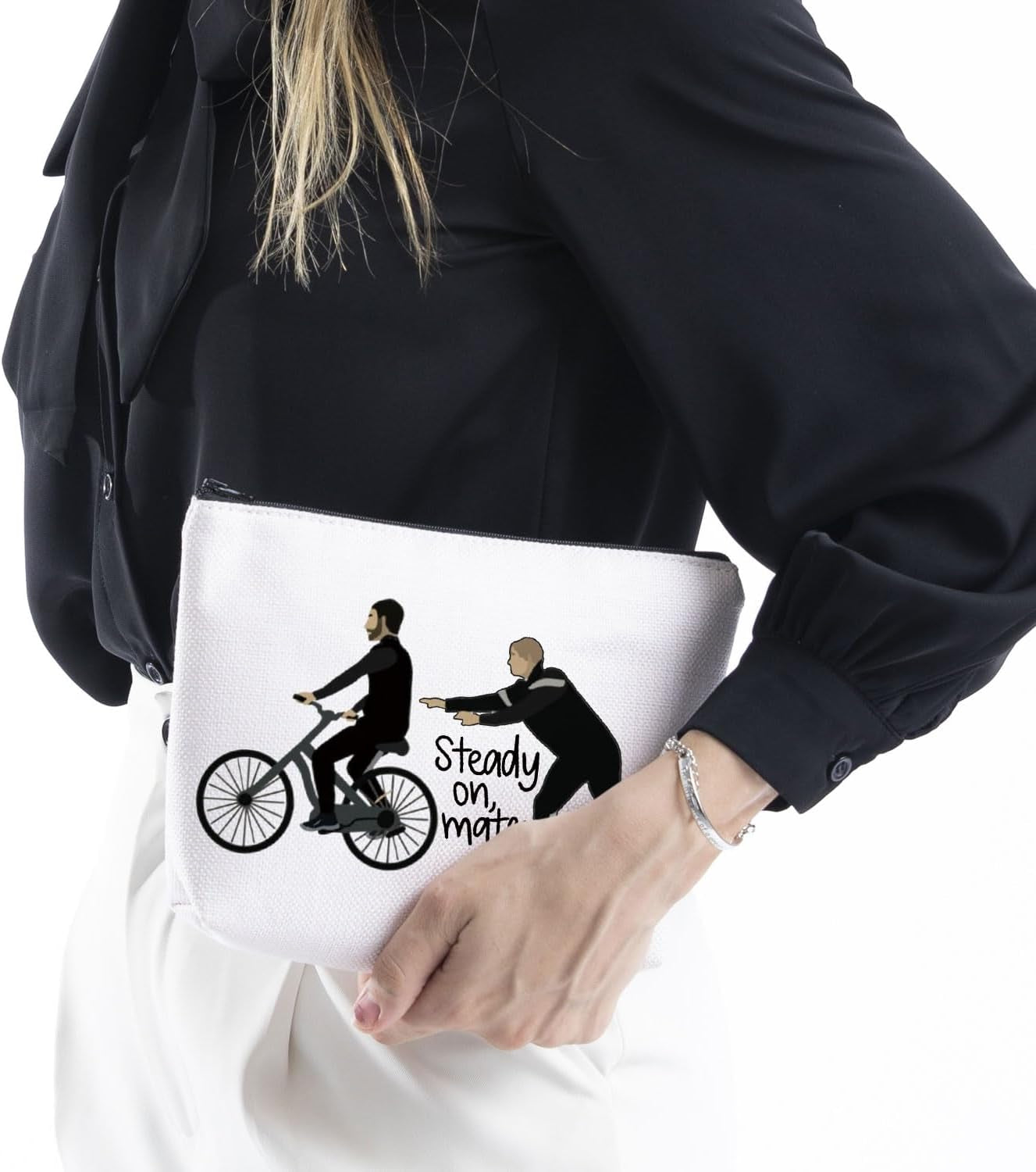 TV Show Inspired Steady on Mate Roy Kent Jamie Tartt Canvas Makeup Bag for Fans (Steady On)