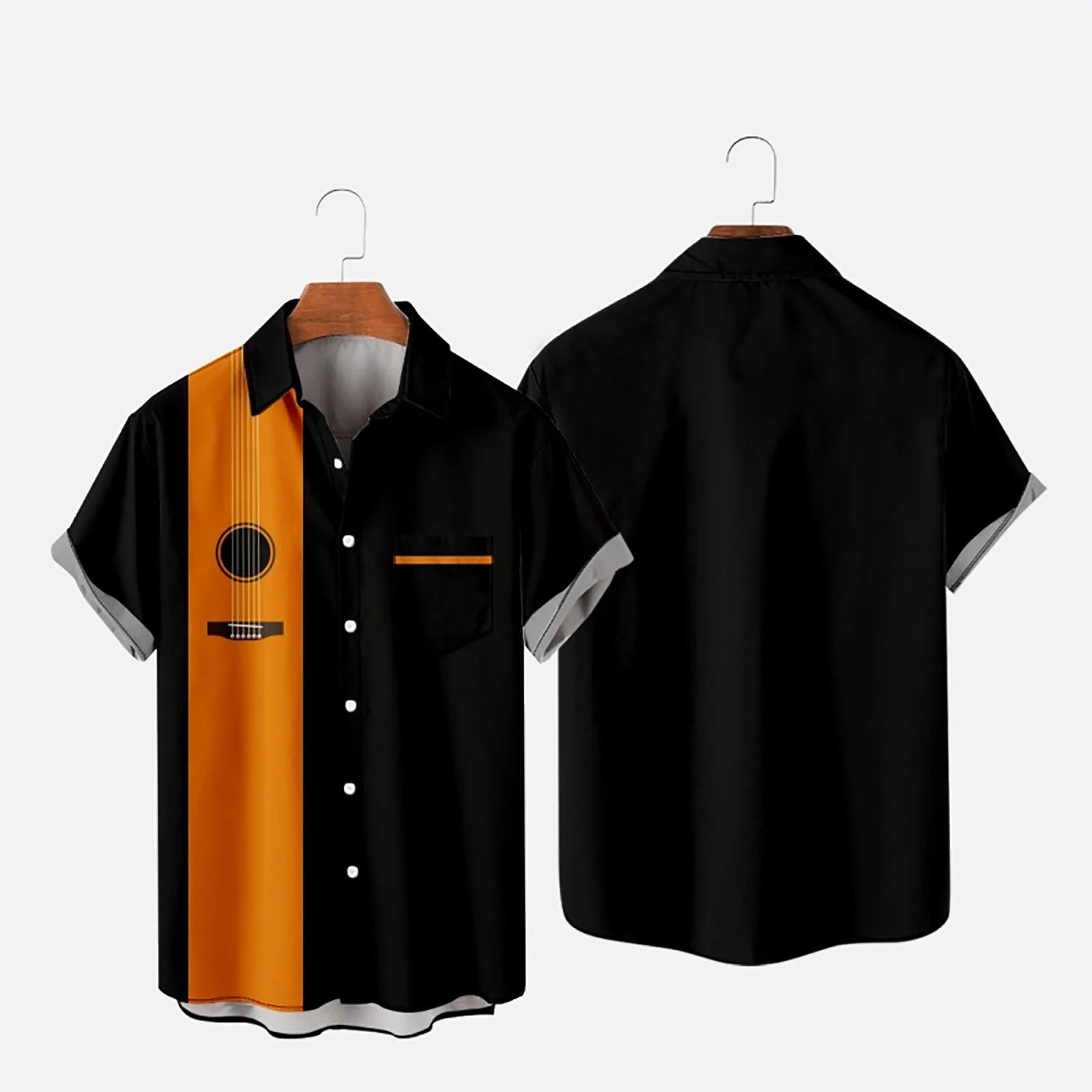 T Shirts for Men Men'S Summer Fashion Hawaiian Style Short Sleeve Casual Shirts Mens Dress Shirts T Shirts for Men Clearance Sale Mens Shirts Orange,2Xl