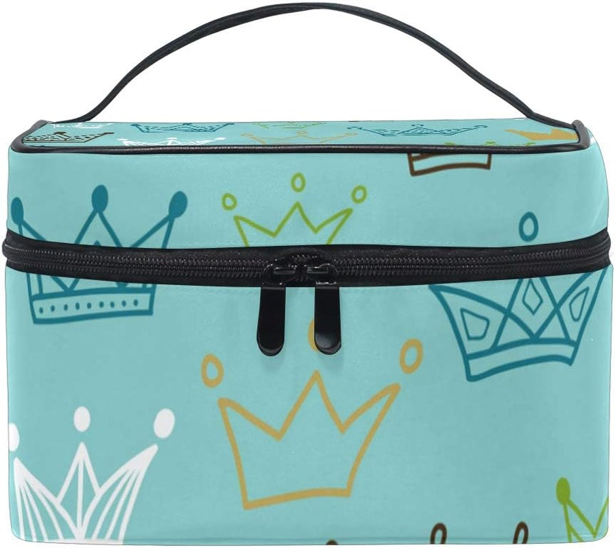 Makeup Train Cases Crowns Travel Cosmetic Bag Portable Artist Storage Bag Organizer for Womens