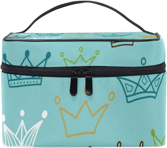 Makeup Train Cases Crowns Travel Cosmetic Bag Portable Artist Storage Bag Organizer for Womens