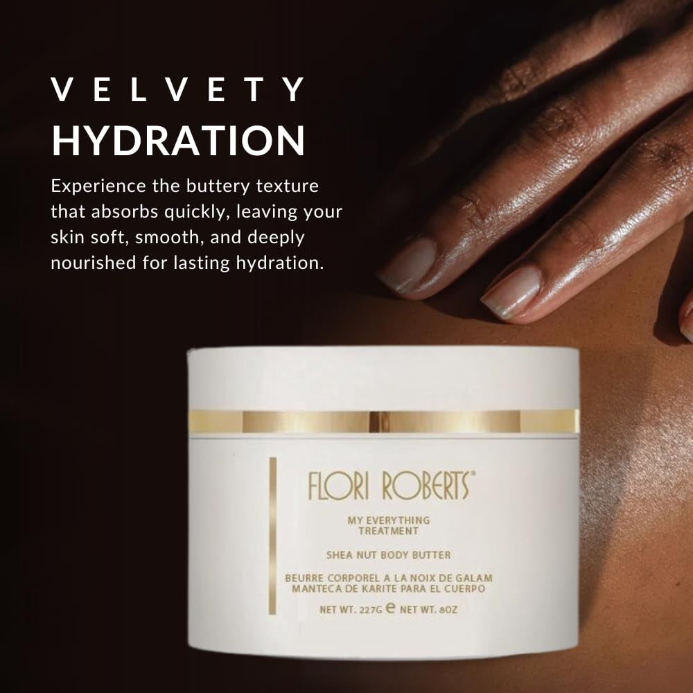 Shea Nut Body Butter, Premium Moisturizer for Rough Dry Skin, Nourishing Body Cream for Women of Color or Darker Skin Tones, 8 Oz