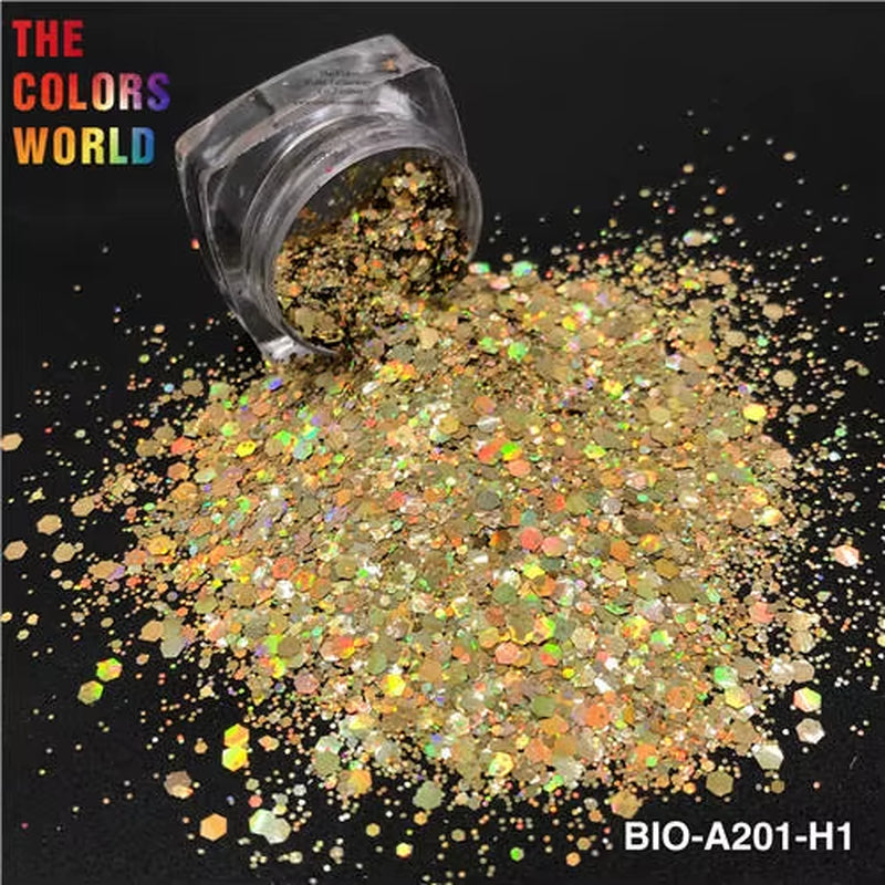 TCT-867 Organic Biodegradable for Cosmetics Non-Toxic Chunky Glitter Nail Art Makeup Body and Hair Crafts Face and Body Painting