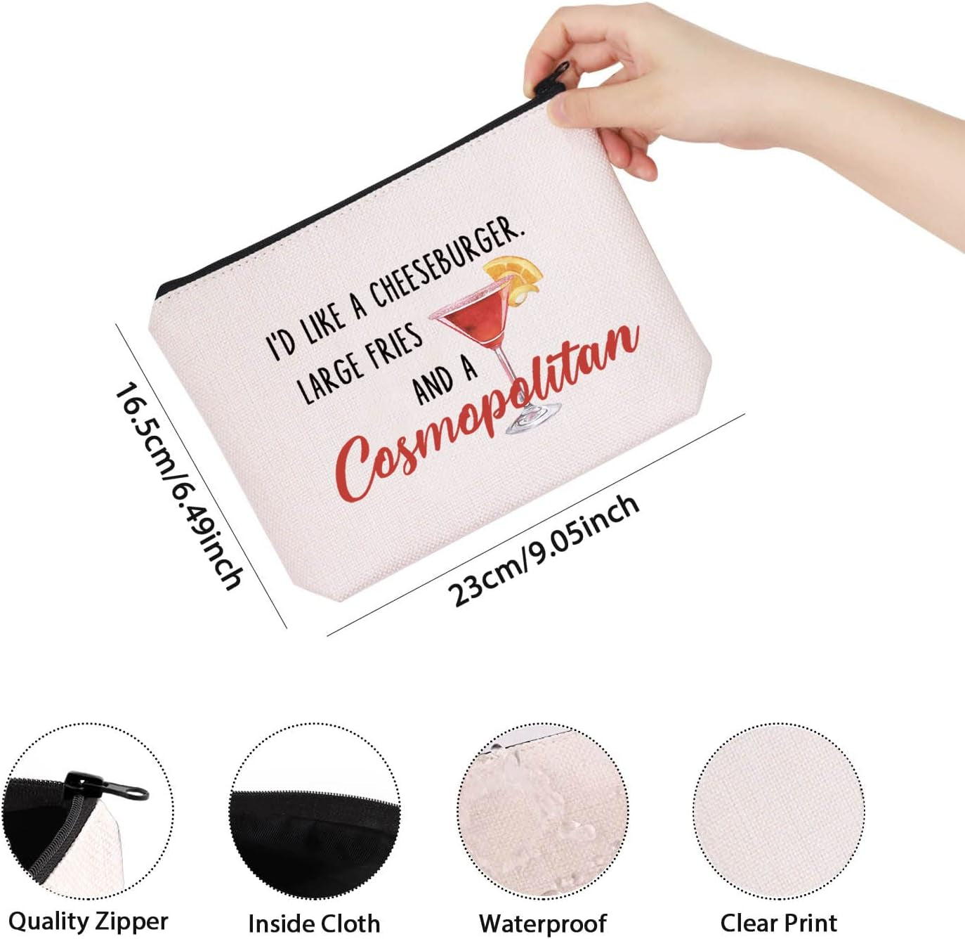 TV Show Fan Cosmetic Makeup Bag TV Show Inspired Gift Cocktail Gift for Women Girls (Cosmopolitan)