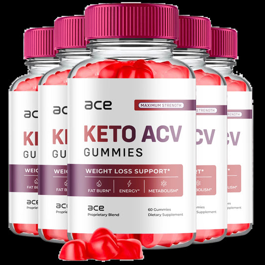 (5 Pack) Ace Keto ACV Gummies - Energy & Focus Boosting Dietary Supplements for Weight Management & Metabolism - Fat Burn - 300 Gummies