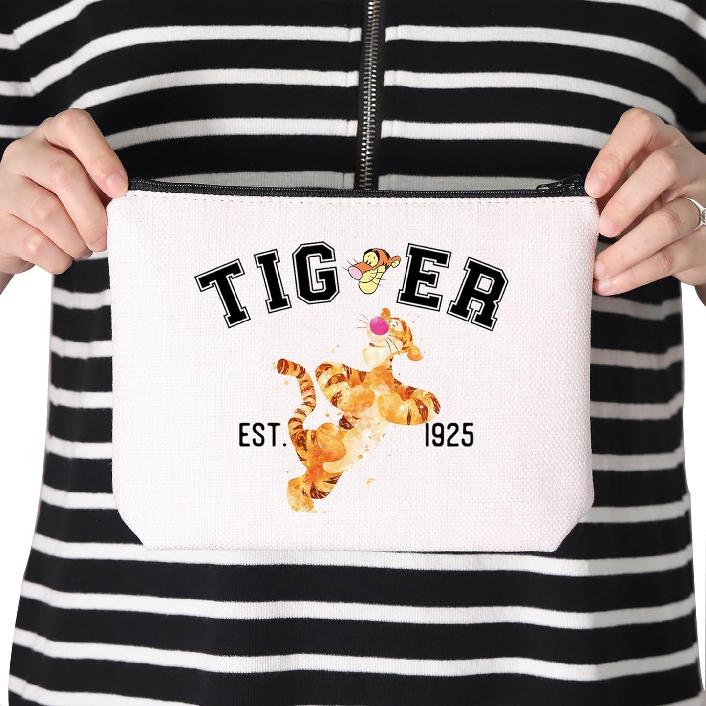 Animal Gift Cartoon Fans Gift Cartoon Love Gift Tiger St Patricks Day Zipper Pouch Makeup Bag (TIGGER)