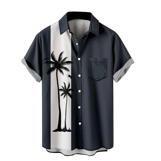 Oversized T Shirts for Men Men'S Summer Trendy Hawaiian Style Short Sleeve Casual Shirts Mens Shirts T Shirts for Men Fashion Mens Shirts Navy,L