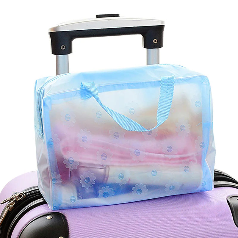 5Pcs Transparent Toiletry Packaging Travel Cosmetic Bag Waterproof Travel Bagtoiletry Bag Portable Travel Business Beachbag