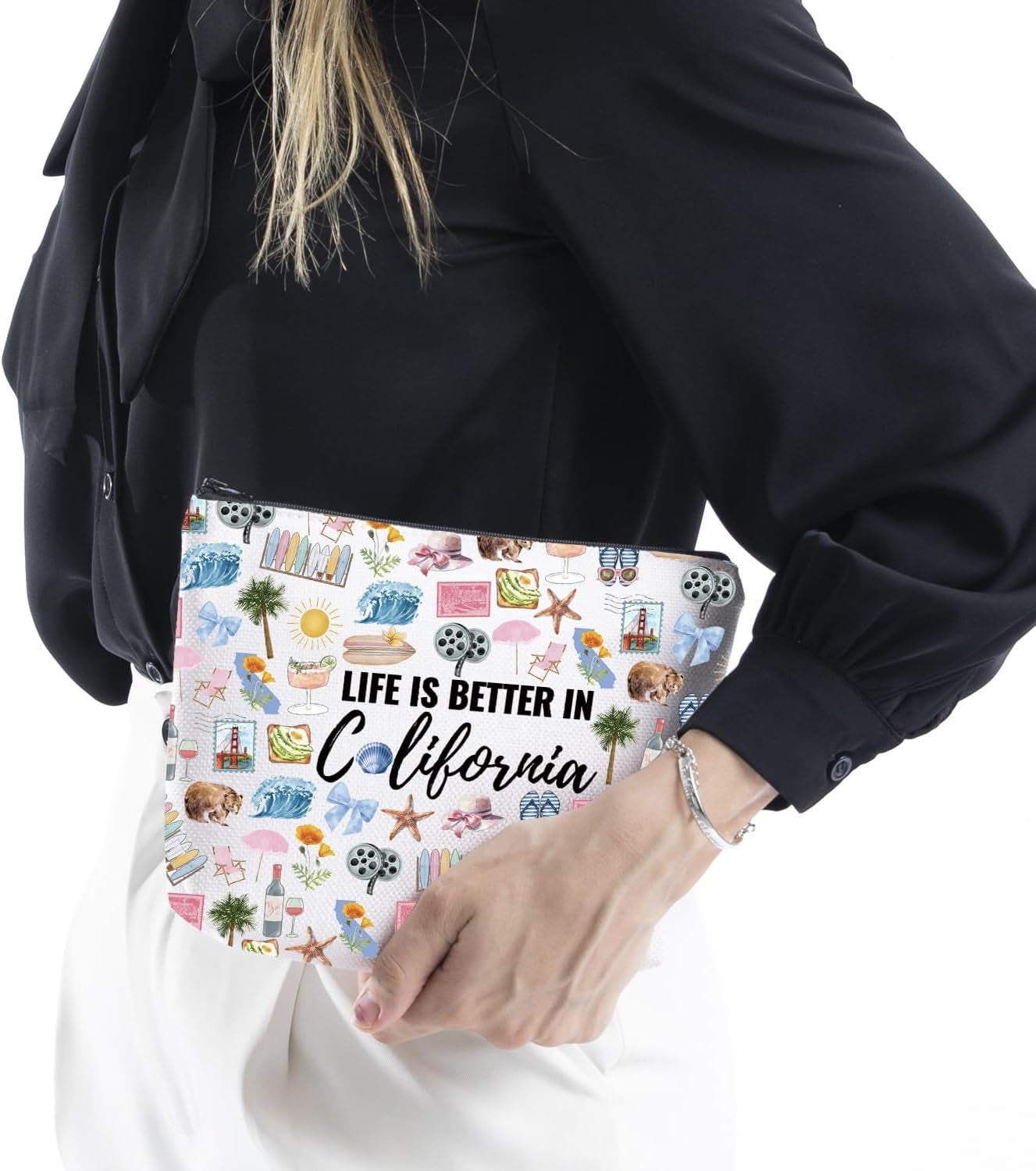 California Vacation Gift California Gift for Women Life Is Better in California Makeup Bag California Souvenirs (Better in California)