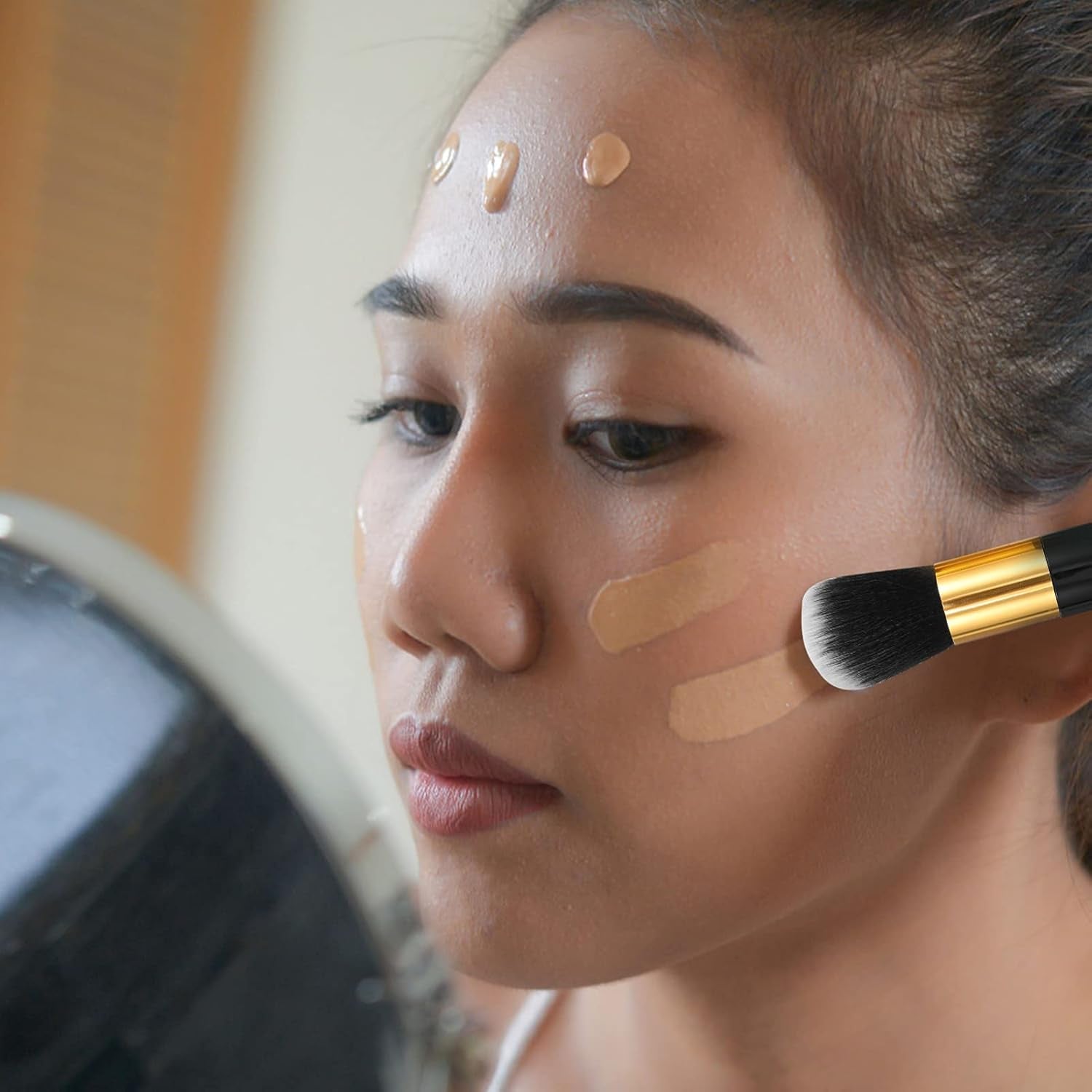 2Pcs Makeup Brush Foundation Brush Cosmetics Makeup Powder Foundation Cosmetics Foundation Blush Women Cosmetics Blush Tool