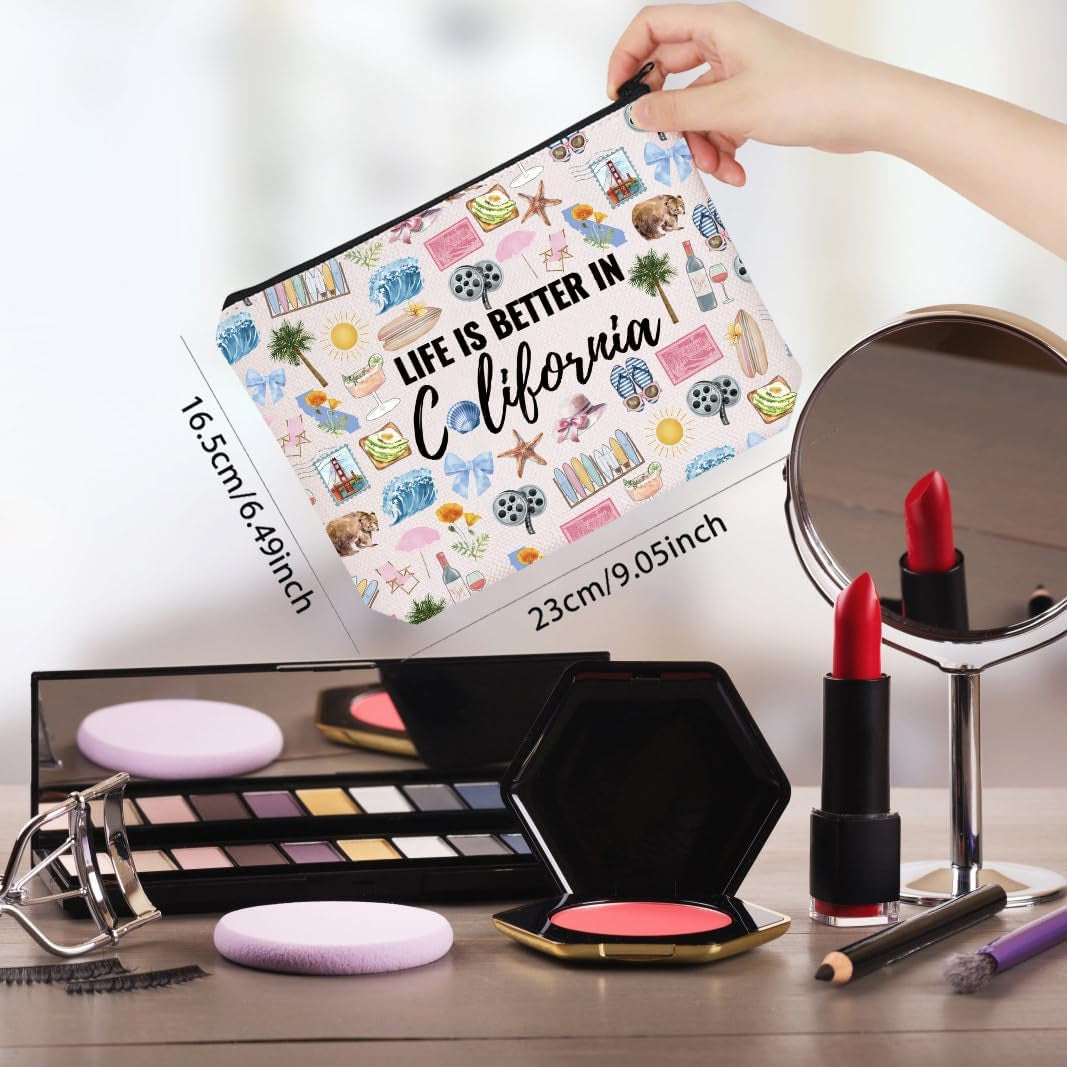 California Vacation Gift California Gift for Women Life Is Better in California Makeup Bag California Souvenirs (Better in California)