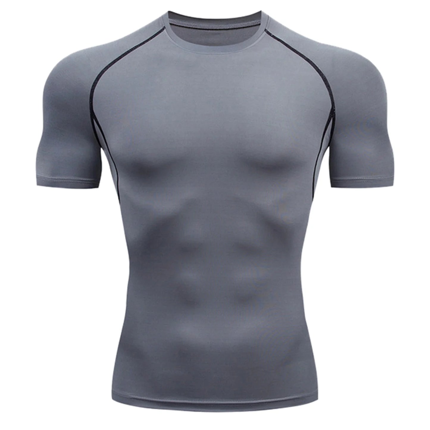 Athletic Workout Shirts for Men, Mens Summer Leisure Sports T Shirt Fashion Lapel 3D Gradient Short Sleeved round Neck T Shirt Men Compression Shirt Men, Mens Shirts Grey XXL