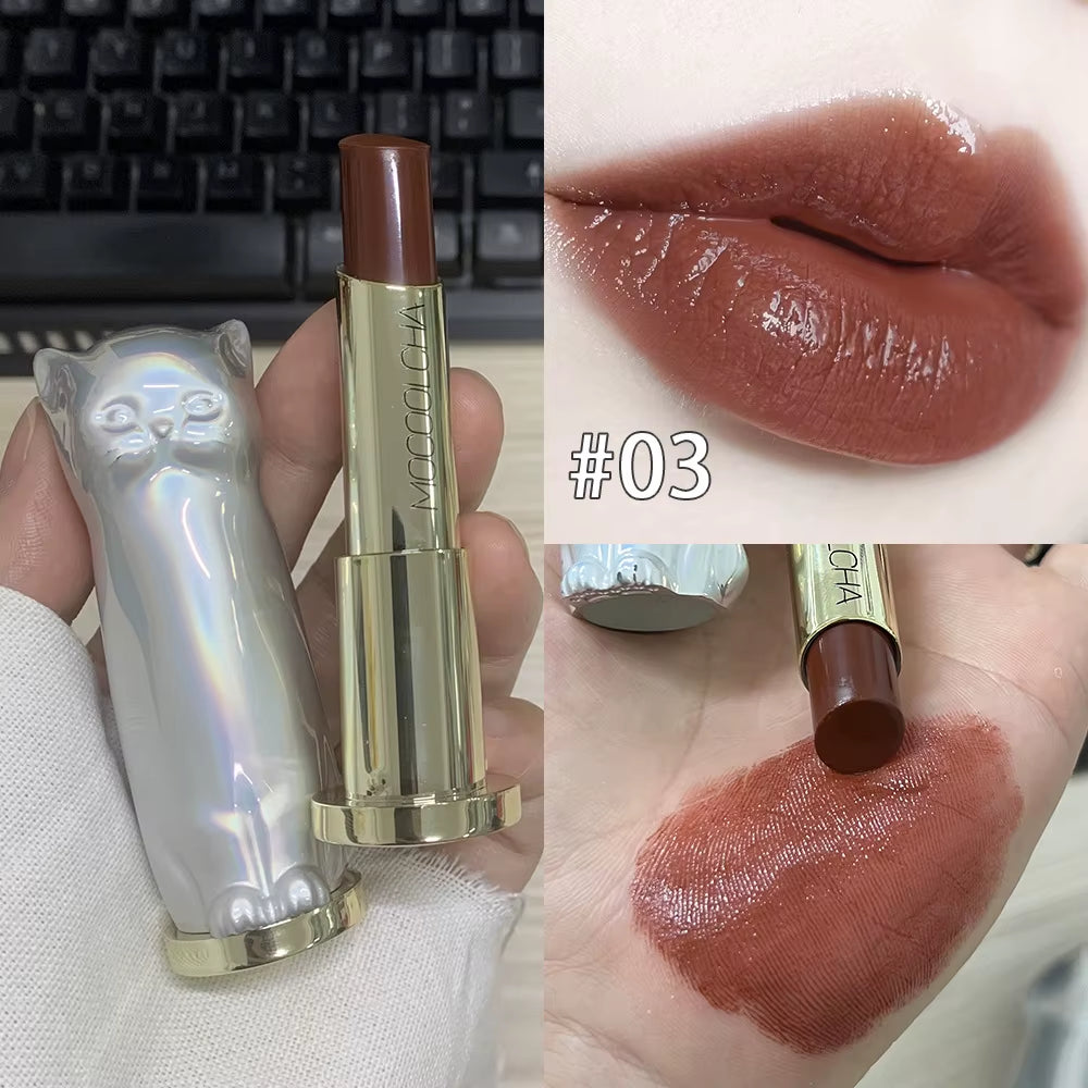 2025 Cute Catmatte Lipstick Long Lastingkorean Cosmetics Lipsticks Nude Makeup Lip Cosmetics Velvet Red Waterproof Lipstick