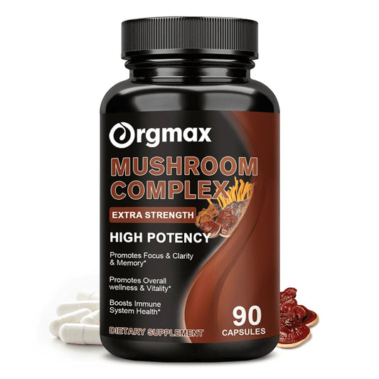10 Blend Mushroom Complex Capsules 2760Mg for Energy & Immune Support, Dietary Supplements Promote Mental Clarity & Focus, 90 Capsules