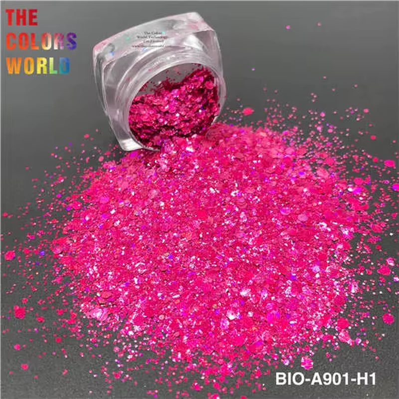 TCT-867 Organic Biodegradable for Cosmetics Non-Toxic Chunky Glitter Nail Art Makeup Body and Hair Crafts Face and Body Painting
