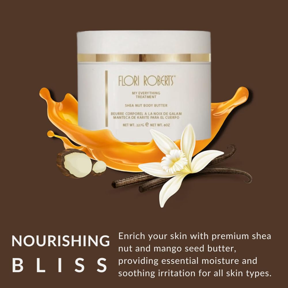 Shea Nut Body Butter, Premium Moisturizer for Rough Dry Skin, Nourishing Body Cream for Women of Color or Darker Skin Tones, 8 Oz