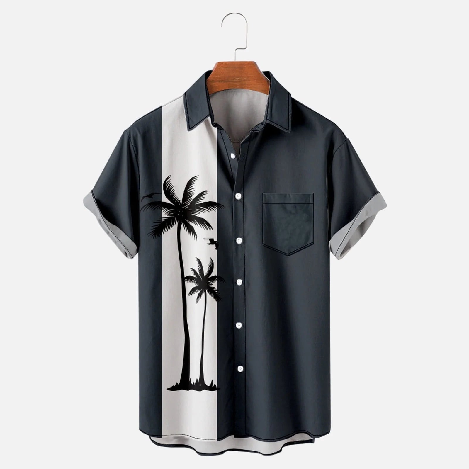 Oversized T Shirts for Men Men'S Summer Trendy Hawaiian Style Short Sleeve Casual Shirts Mens Shirts T Shirts for Men Fashion Mens Shirts Navy,L