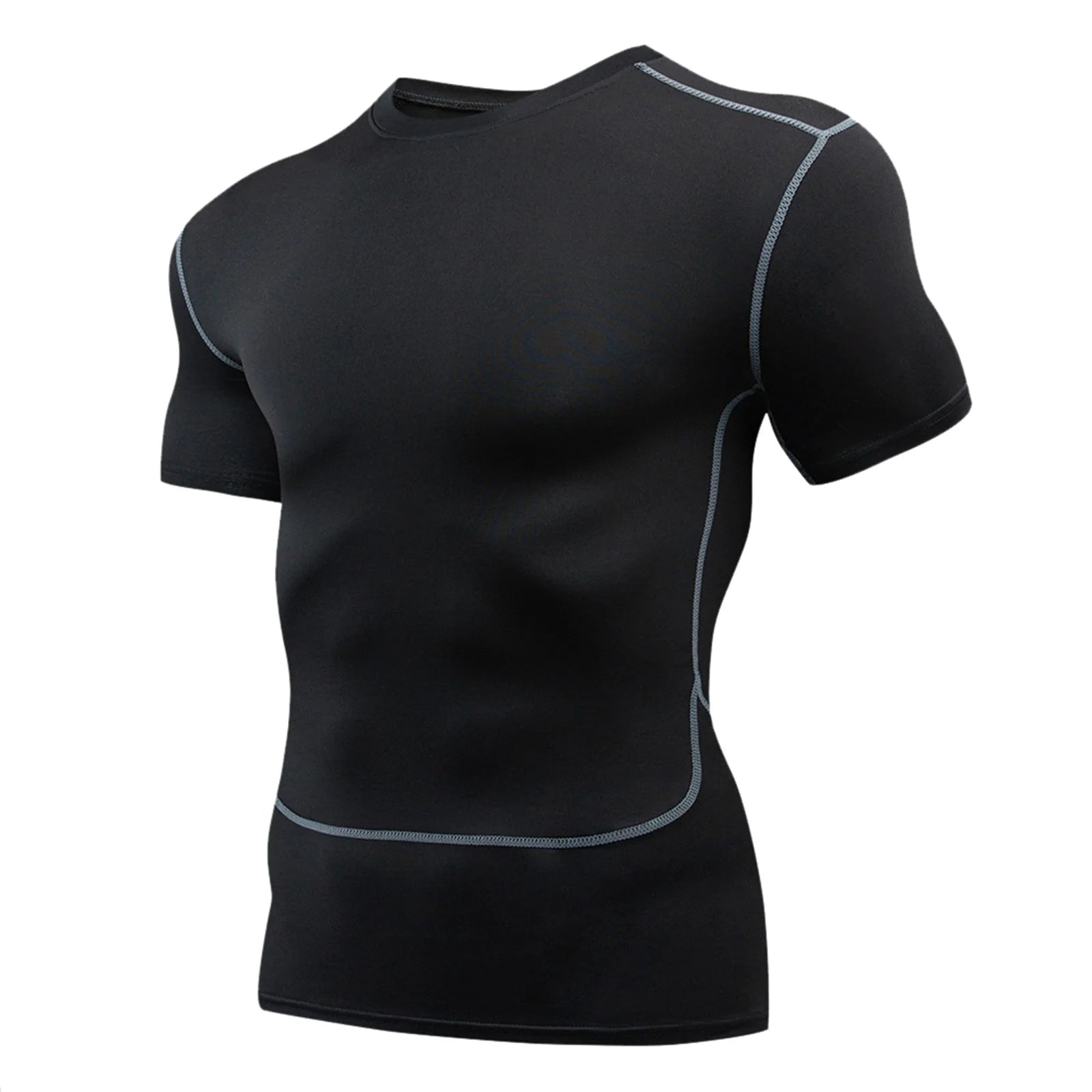 Athletic Workout Shirts for Men, Mens Summer Leisure Sports T Shirt Fashion Lapel 3D Gradient Short Sleeved round Neck T Shirt Men Compression Shirt Men, Mens Shirts Black XL