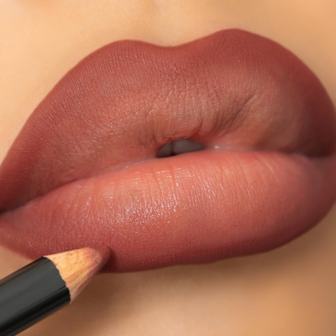 Lipmatic Mocha Lip Liner - Modern Classic Lip Liner, Long-Lasting Lip Pencil with Castor Oil, Natural Ingredients, Paraben and Cruelty-Free, American Made- Dark Mocha Brown Shade