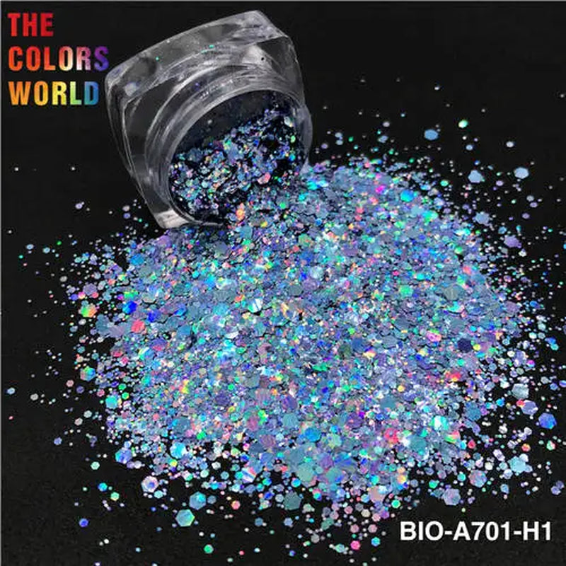 TCT-867 Organic Biodegradable for Cosmetics Non-Toxic Chunky Glitter Nail Art Makeup Body and Hair Crafts Face and Body Painting