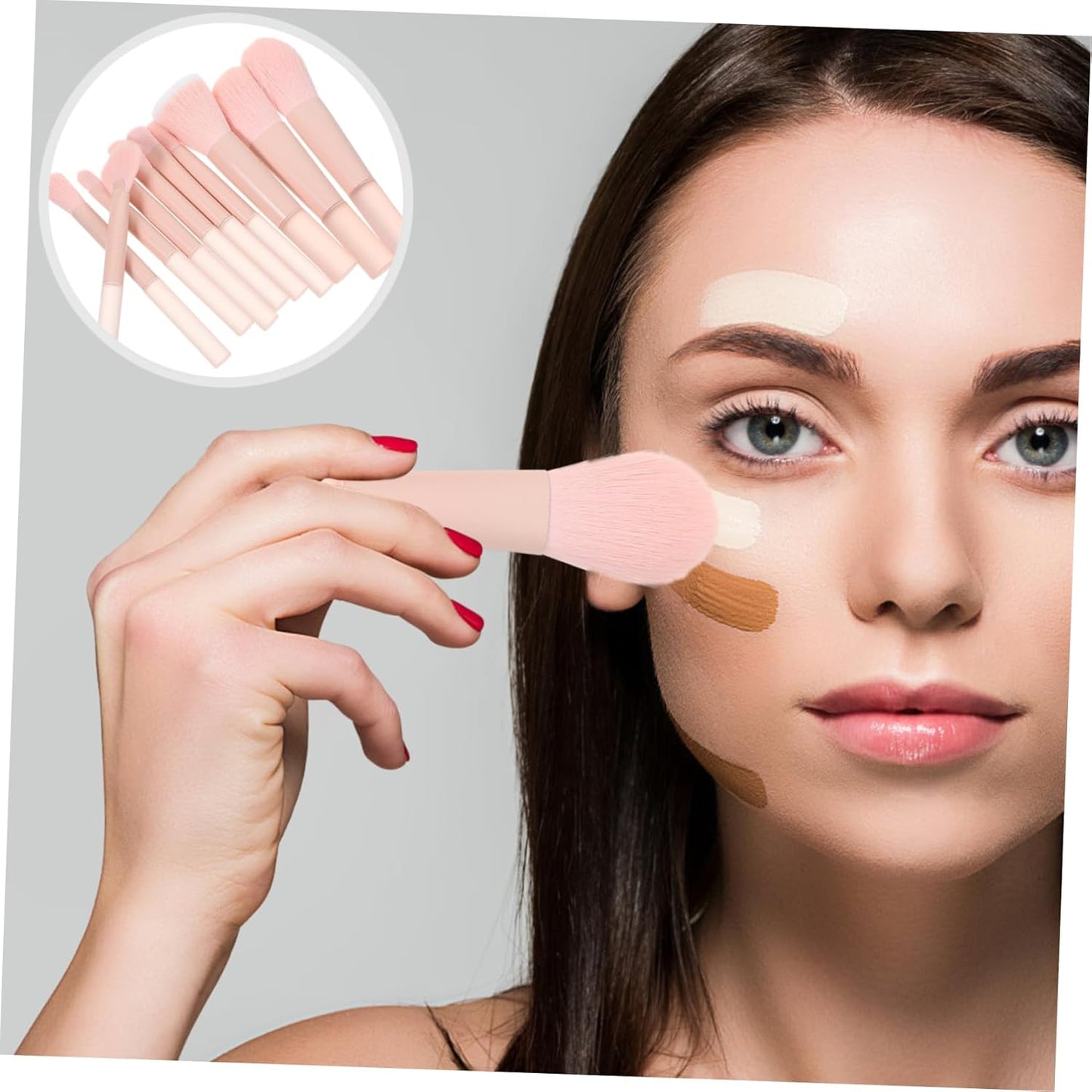 1Set Makeup Blush Brush Kit for Women Travel-Friendly Face Beauty Tools for Blending Powder and Blush Versatile Makeup Brushes for Personal And