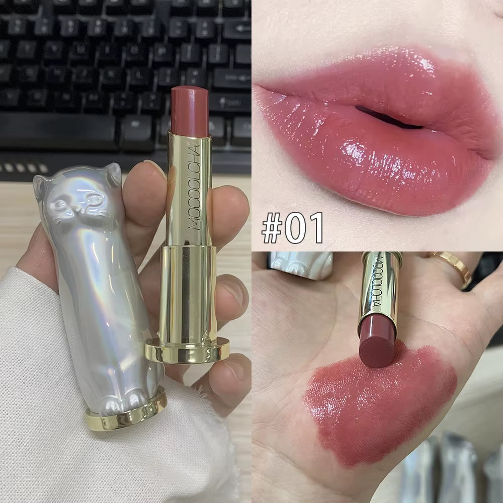 2025 Cute Catmatte Lipstick Long Lastingkorean Cosmetics Lipsticks Nude Makeup Lip Cosmetics Velvet Red Waterproof Lipstick