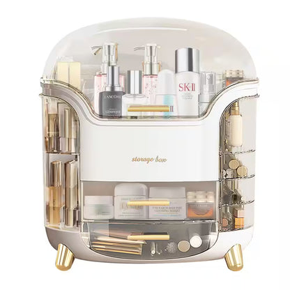Makeup and Cosmetics Organizer with Drawers Waterproof Dustproof Cover Perfect for Your Countertop or Bedroom in White
