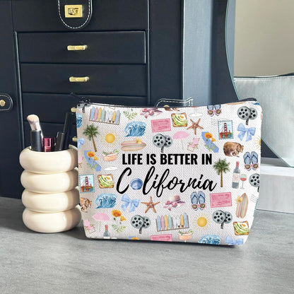 California Vacation Gift California Gift for Women Life Is Better in California Makeup Bag California Souvenirs (Better in California)