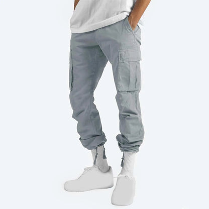 Cargo Pants for Men Relaxed Fit Causal Slim Beach Work Streetwear Khaki Baggy Pants with Zipper Pockets