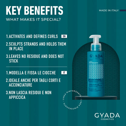GYADA Strengthening and Repairing Hair Gel with Spirulina - Defines Curly Hair & Straight Hair - Prevents Breakage and Dehydration - Vegan & Green Formula - Cruelty Free - 5.07 Fl Oz