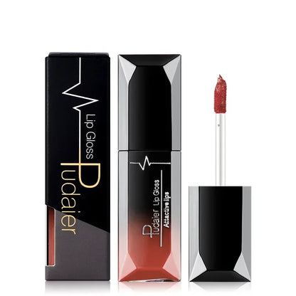 Pudaier Waterproof Lip Gloss Matte Liquid Lipstick Matte Lip Stick Cosmetics Makeup Nude Purple Black Rose Cosmetics