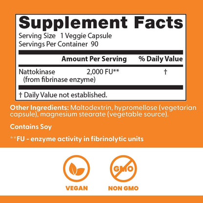 Doctor'S Best Nattokinase, 2,000 Fus, Veggie Caps, Dietary Supplements