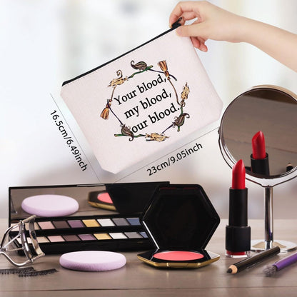 Magic Movie Quote Gift Halloween Witches Gift Witchy Movie Fan Zipper Pouch Makeup Bag (Your Blood)