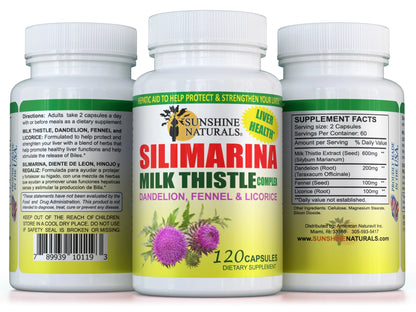Milk Thistle Complex, 120 Capsules I Silimarina, Dandelion, Fennel, Licorice, Liver Health, Dietary Supplements I Natural Remedy for Liver Health