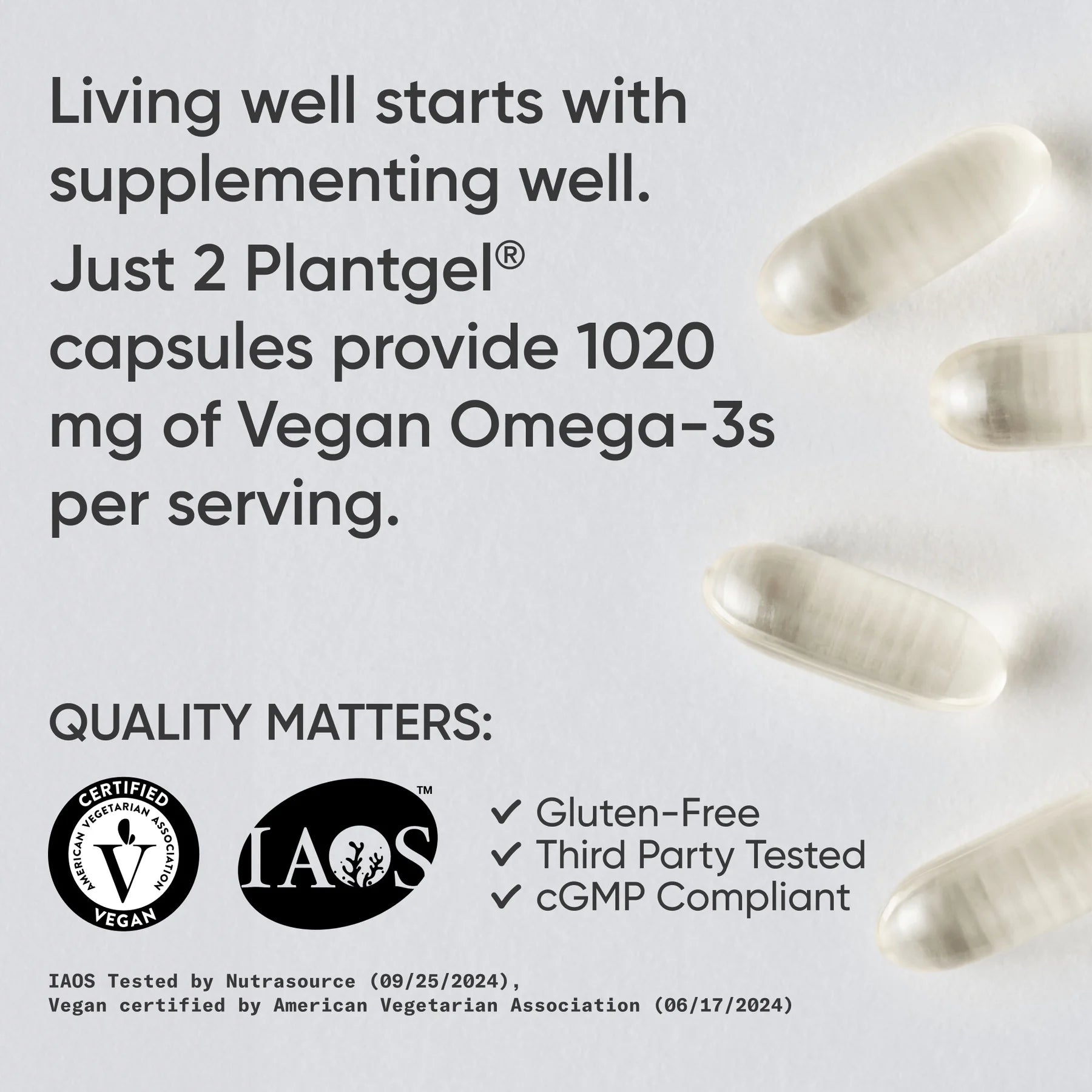 ® Highest Levels of Vegan Omega 3 DHA & EPA Softgel Fatty Acids (Carrageenan Free)
