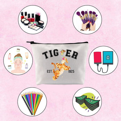 Animal Gift Cartoon Fans Gift Cartoon Love Gift Tiger St Patricks Day Zipper Pouch Makeup Bag (TIGGER)