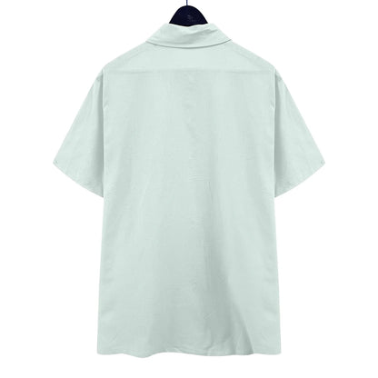 Mens Short Sleeve Classic Shirts Fishing Casual Regular-Fit Button-Up Collared Plaid Double Pocket Dress Shirt Top Tees Blouses Men Short Sleeve Shirts Button up Clearance Beach Wedding Shirt M-5XL