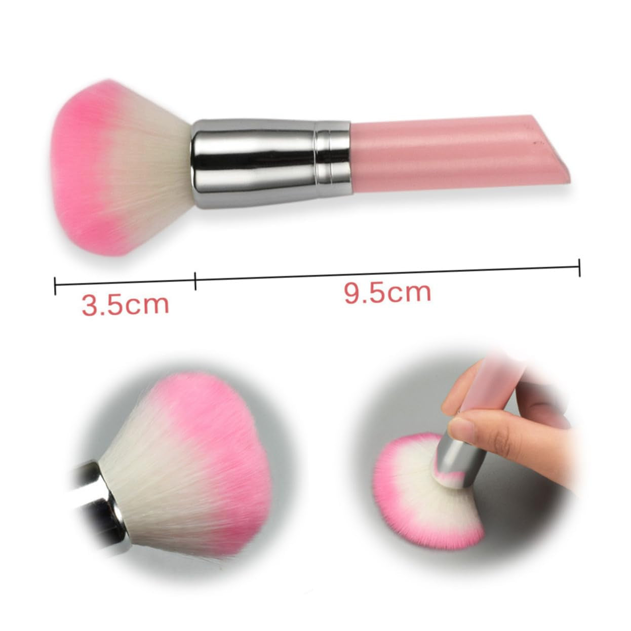1Pc Portable Makeup Brush Multi-Function Blusher Brush Fluffy Nylon Fiber for Cheek Highlighter