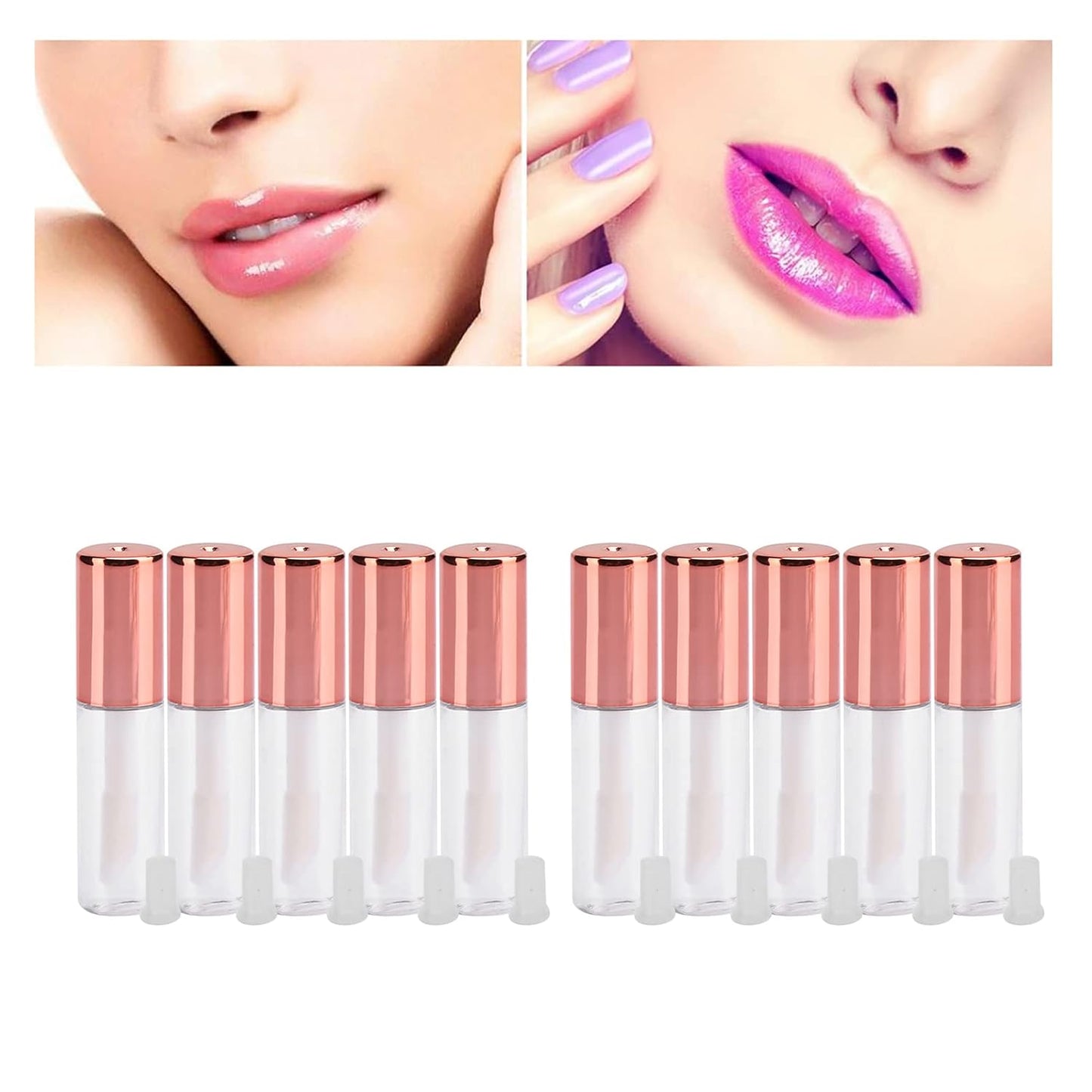 10Pcs Empty Lip Gloss Tubes Containers , Lip Gloss Tubes , Empty Lip Gloss Tubes , Clear Mini Refillable Lip Balm Bottles and Transfer Pipettes for Lip Samples Travel Split Charging Personally Constructed Makeup