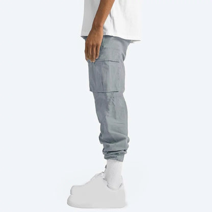Cargo Pants for Men Relaxed Fit Causal Slim Beach Work Streetwear Khaki Baggy Pants with Zipper Pockets