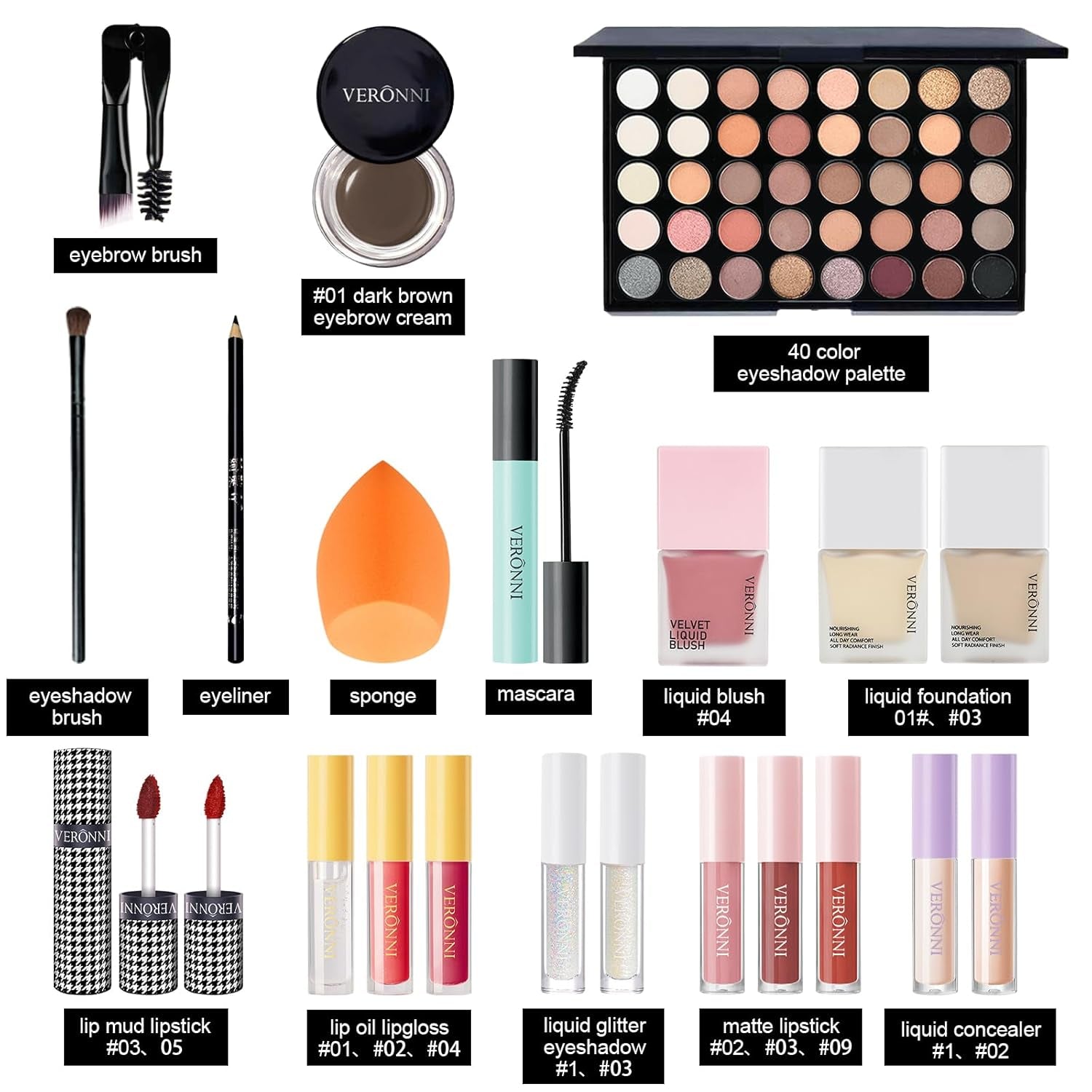 Makeup Set,All in One Makeup Kit for Women Full Kit,Multipurpose Women'S Makeup Sets,Beginners and Professionals Alike,Easy to Carry (Kit 011 (22Pcs))